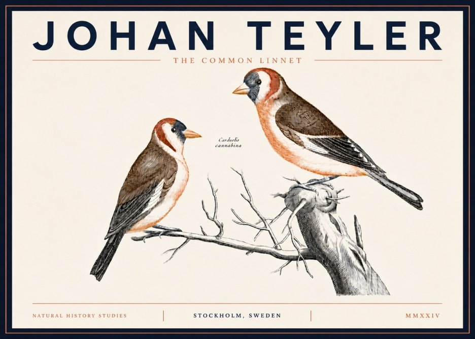 Johan Teyler The Common Linnet No5 - Plakát