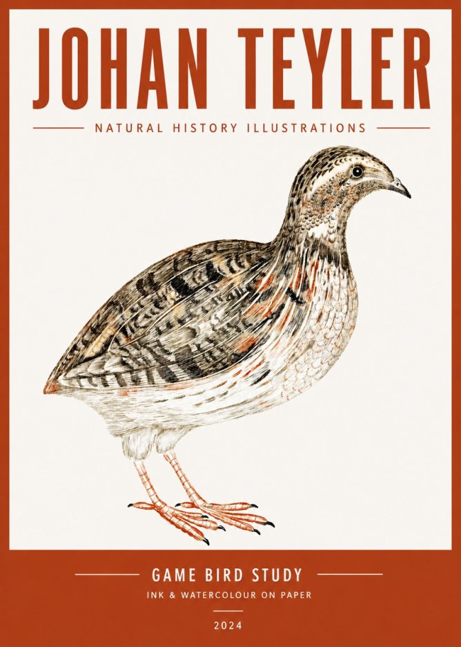 Johan Teyler Game Bird Study No4 - Plakát