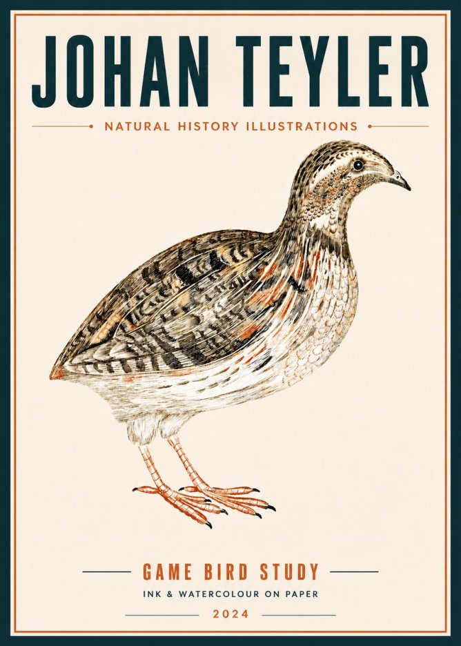 Johan Teyler Game Bird Study No6 - Plakát