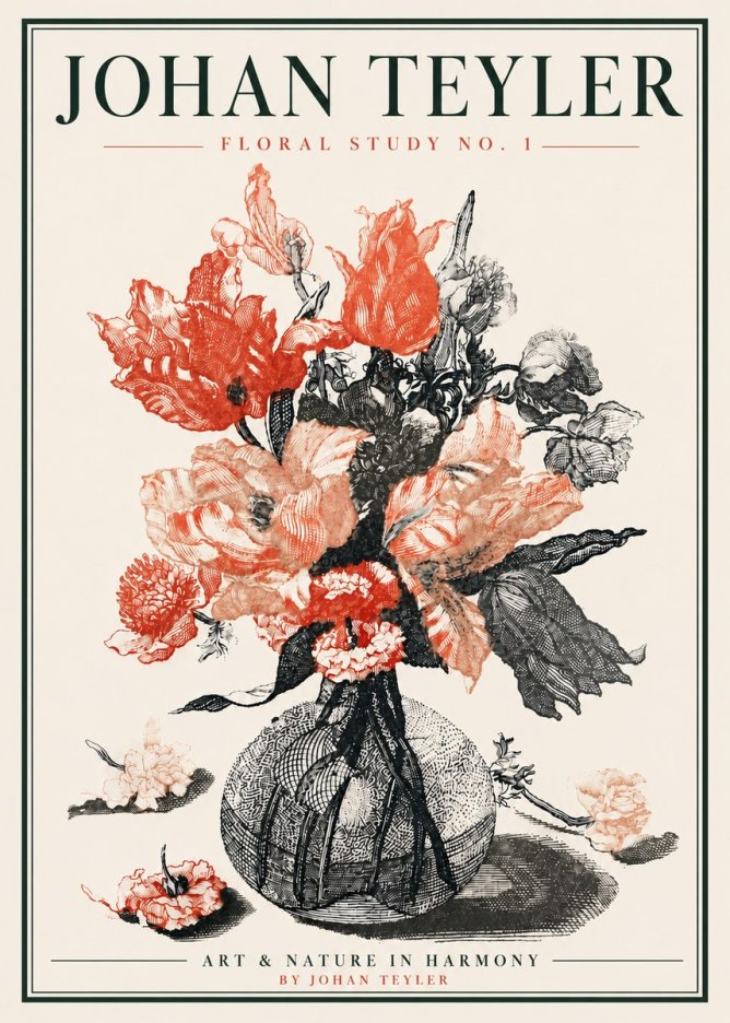 Johan Teyler Botanical Study No. 1 No5 - Plakát