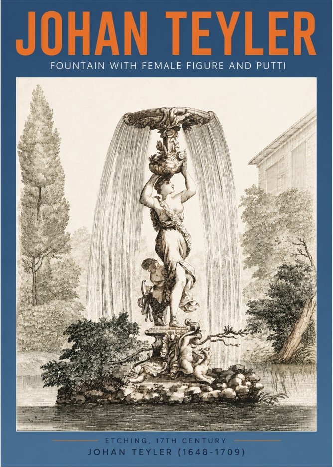 Johan Teyler Fountain with Allegorical Figures No4 - Plakát