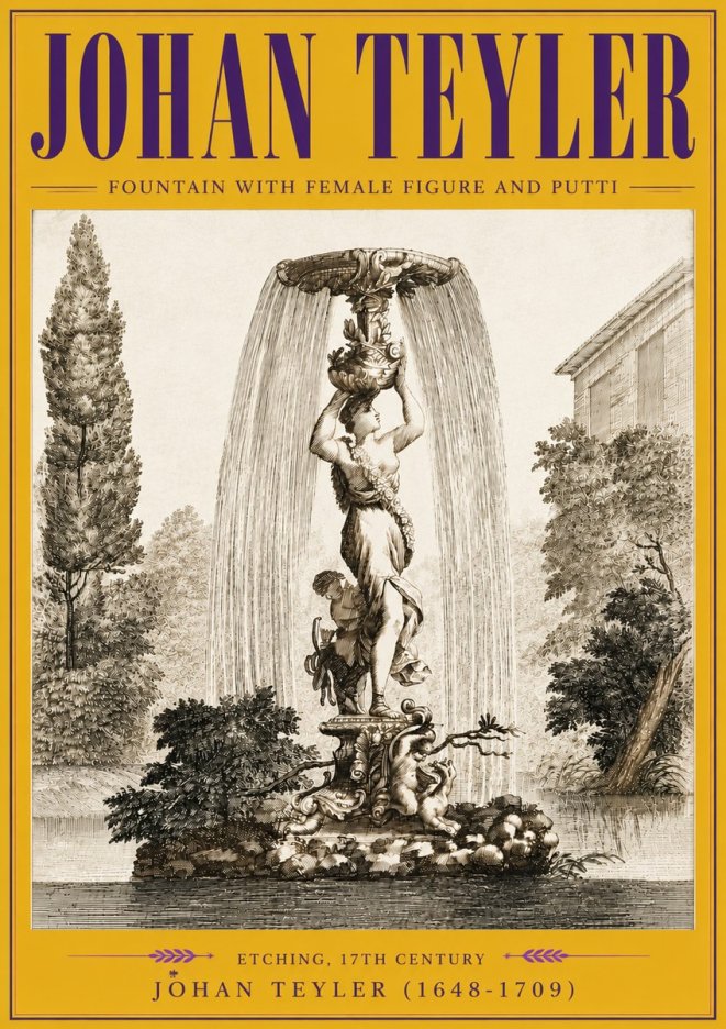 Johan Teyler Fountain with Allegorical Figures No6 - Plakát