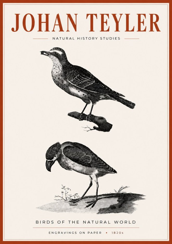 Johan Teyler Birds of the Natural World No4 - Plakát