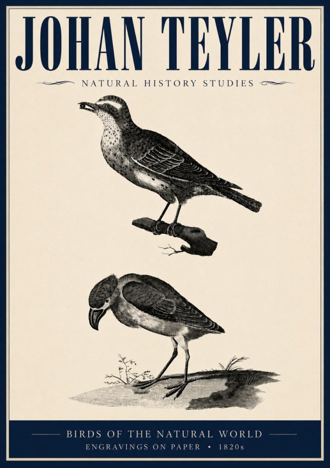 Johan Teyler Birds of the Natural World No5 - Plakát