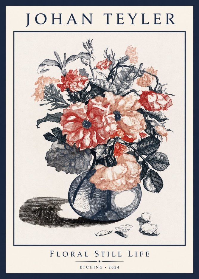 Johan Teyler Floral Still Life I No1 - Plakát