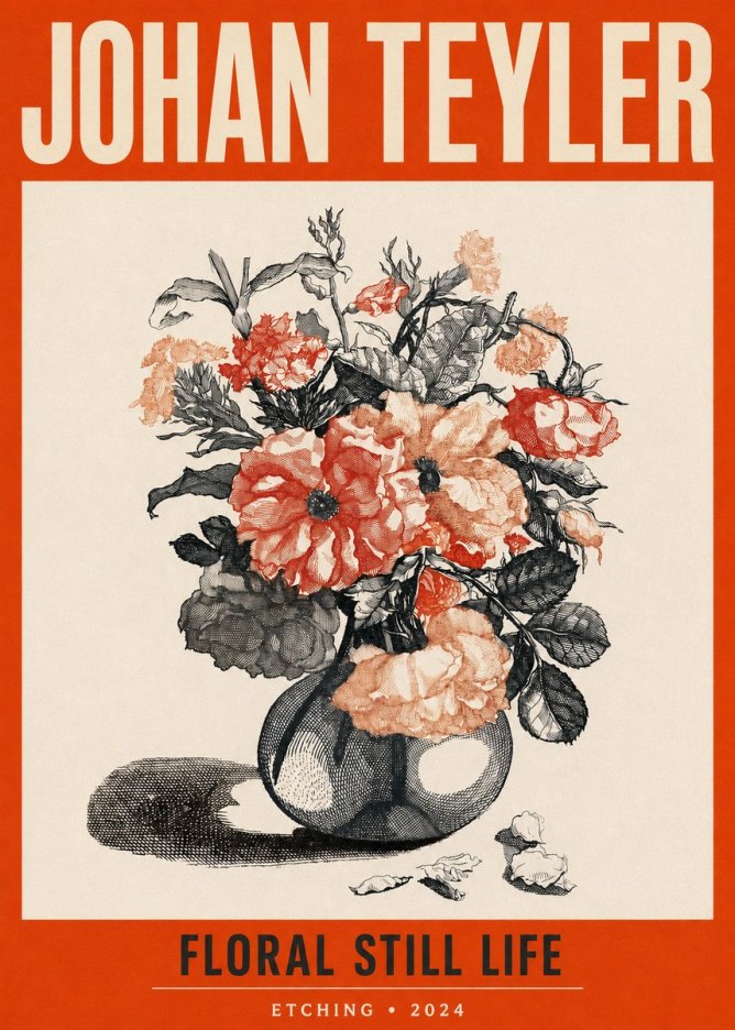 Johan Teyler Floral Still Life I No2 - Plakát