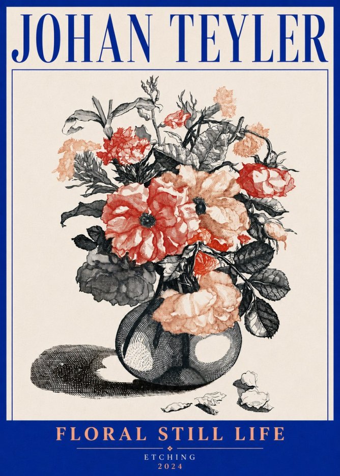 Johan Teyler Floral Still Life I No5 - Plakát