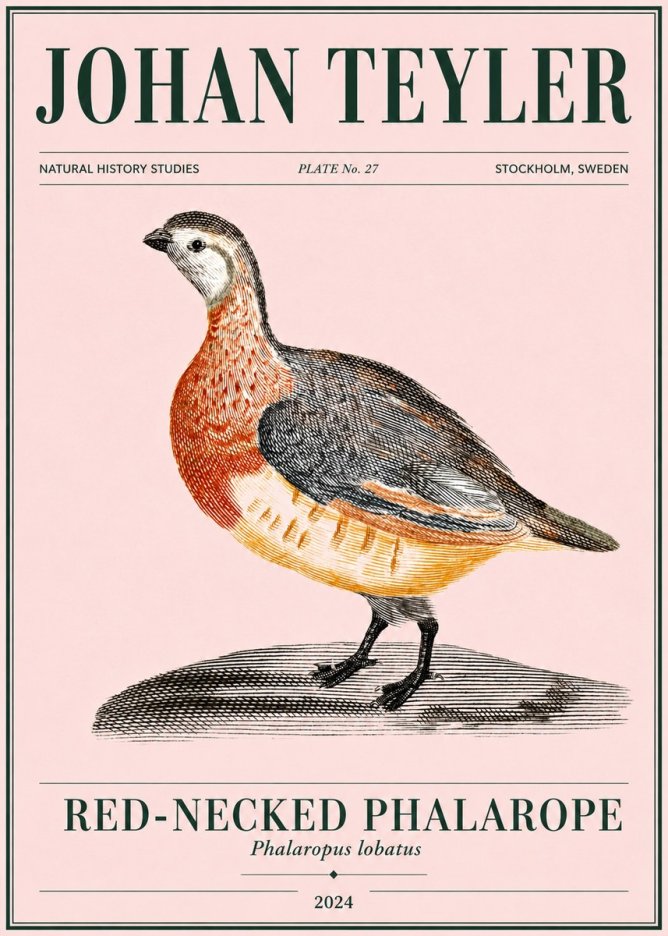 Johan Teyler Red-necked Phalarope No4 - Plakát