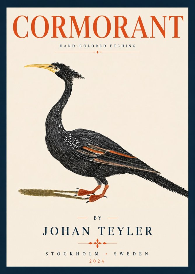 Johan Teyler Cormorant No5 - Plakát