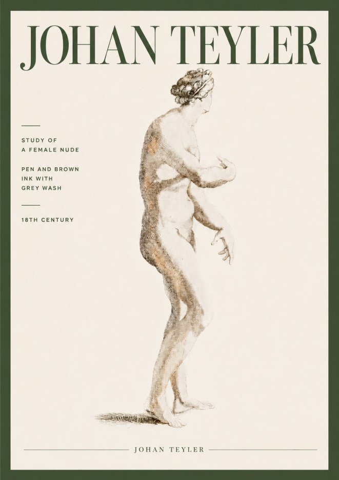 Johan Teyler Study of a Female Nude No4 - Plakát