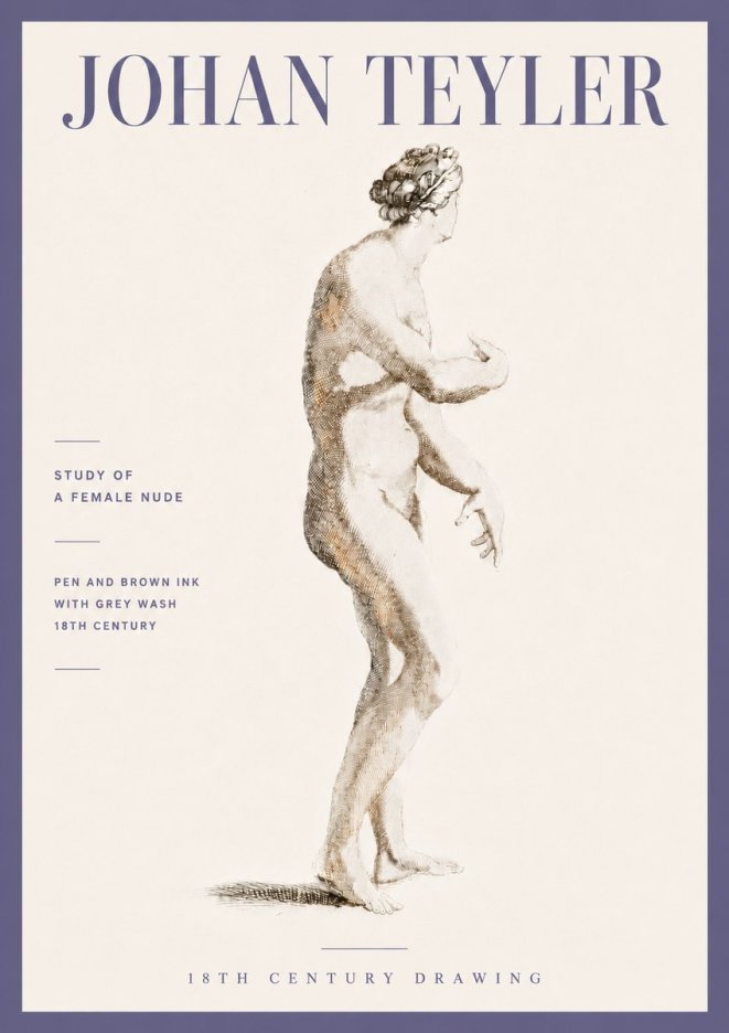 Johan Teyler Study of a Female Nude No6 - Plakát