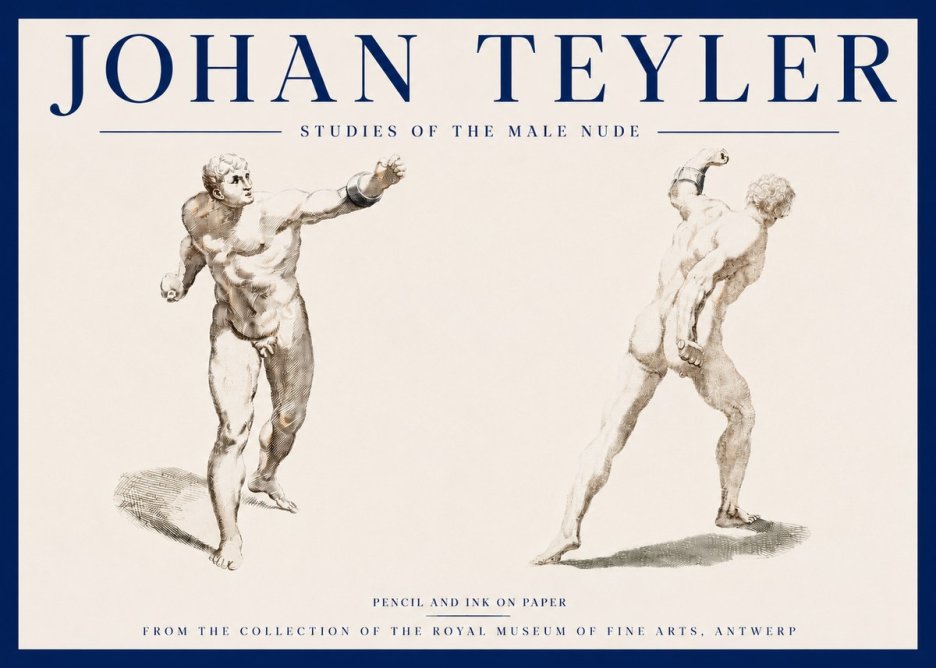 Johan Teyler Studies of the Male Nude No3 - Plakát
