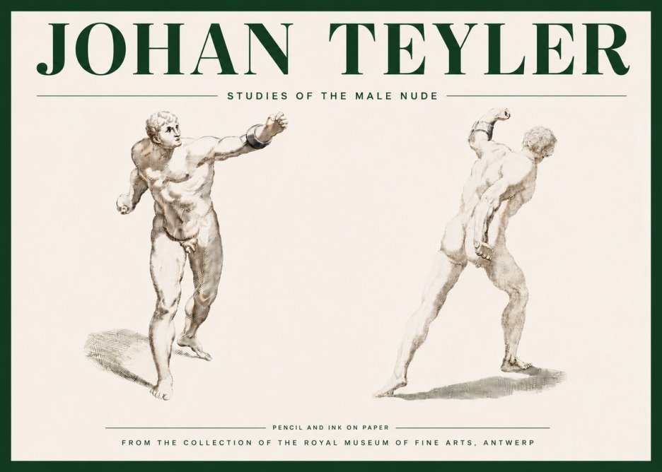 Johan Teyler Studies of the Male Nude No4 - Plakát
