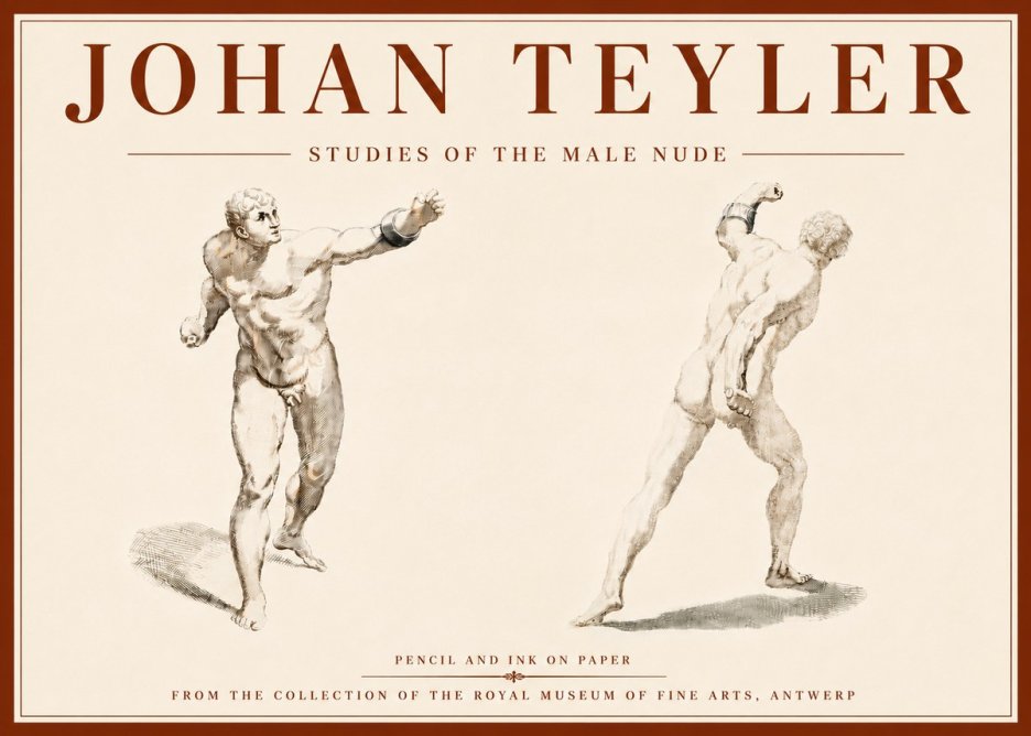 Johan Teyler Studies of the Male Nude No6 - Plakát