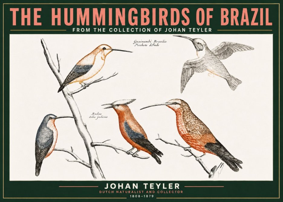 Johan Teyler The Hummingbirds of Brazil from the Collection of Johan Teyler No2 - Plakát