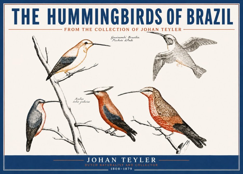 Johan Teyler The Hummingbirds of Brazil from the Collection of Johan Teyler No4 - Plakát