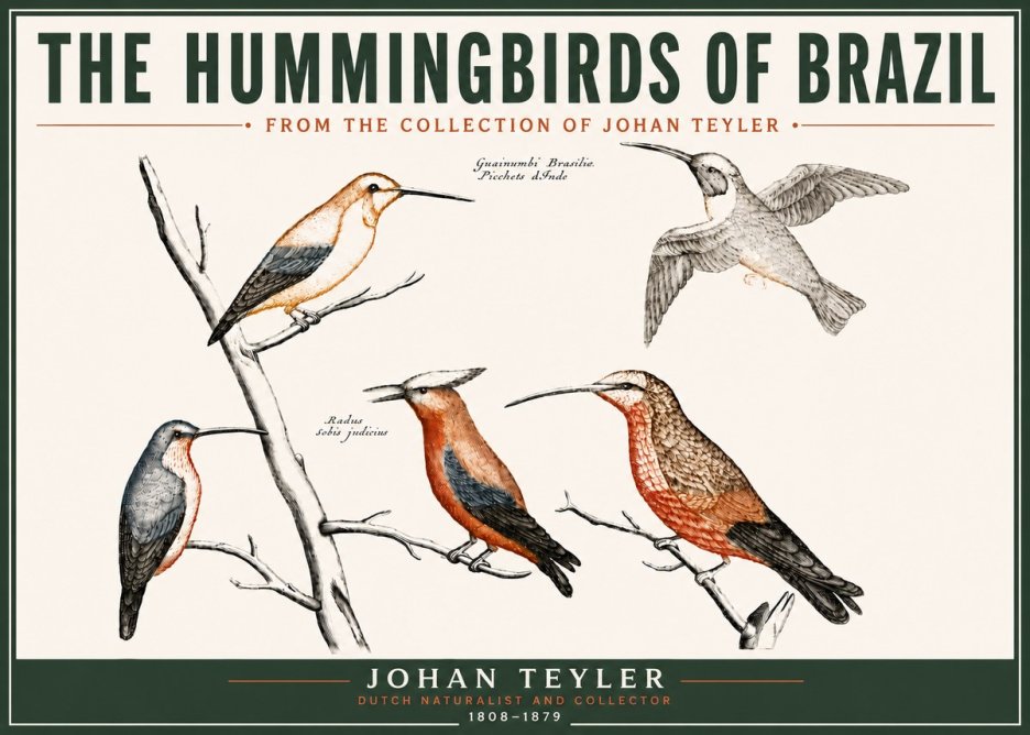 Johan Teyler The Hummingbirds of Brazil from the Collection of Johan Teyler No6 - Plakát