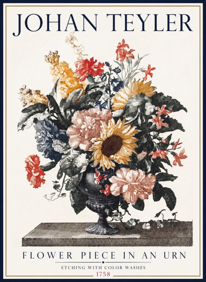 Johan Teyler Flower Piece in an Urn I No1 - Plakát