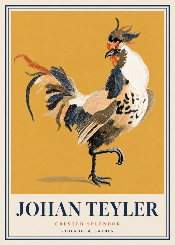 Johan Teyler Crested Splendor No3 - Plakát