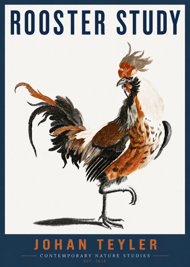 Johan Teyler Rooster Study No4 - Plakát