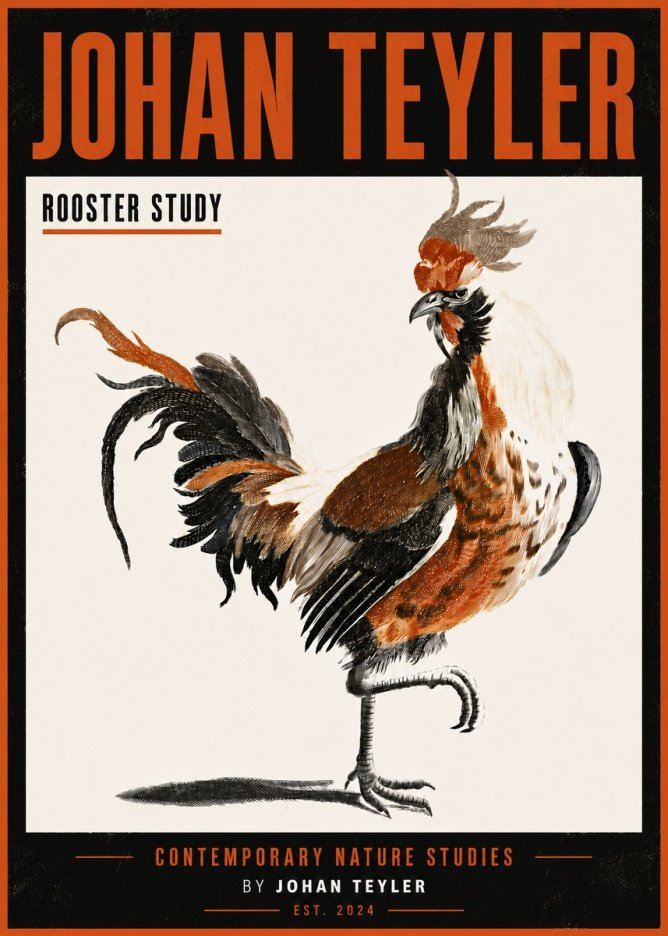 Johan Teyler Rooster Study No6 - Plakát