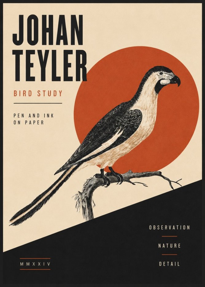 Johan Teyler Bird Study I No5 - Plakát
