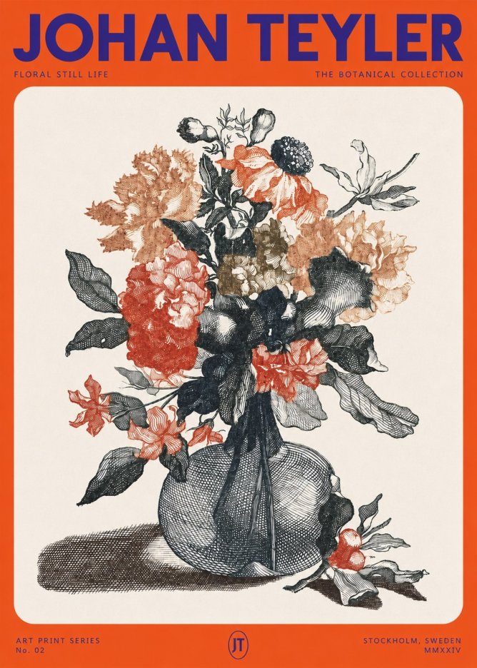 Johan Teyler Floral Still Life II No2 - Plakát