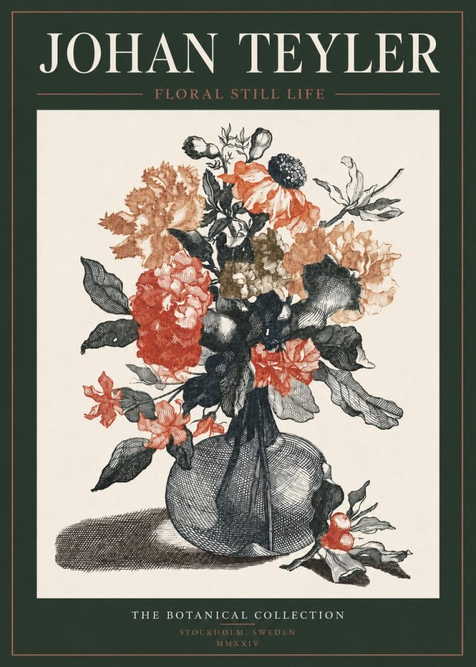 Johan Teyler Floral Still Life II No3 - Plakát