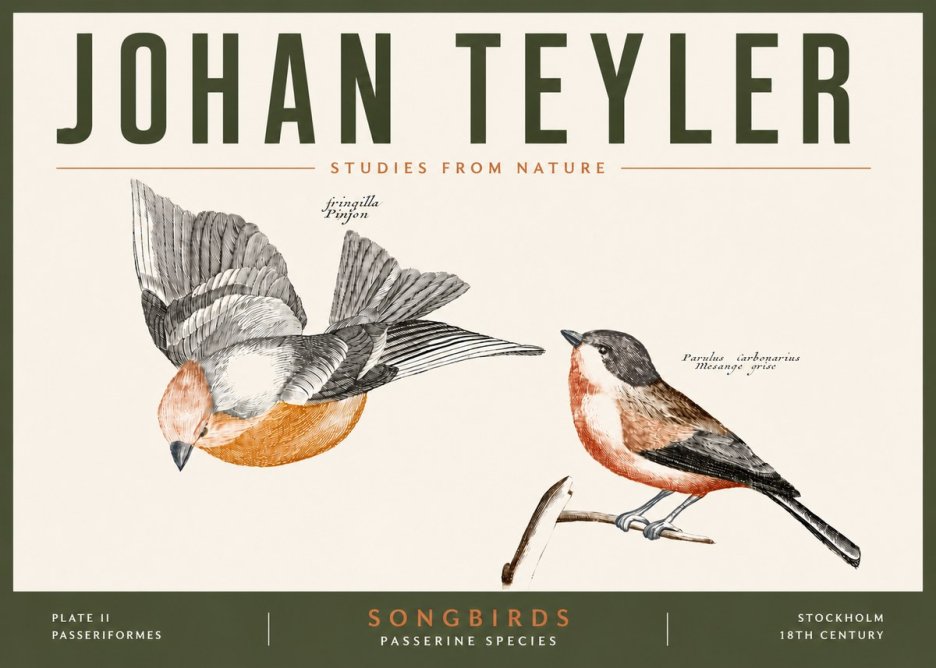 Johan Teyler Songbirds - Plate Ii No5 - Plakát