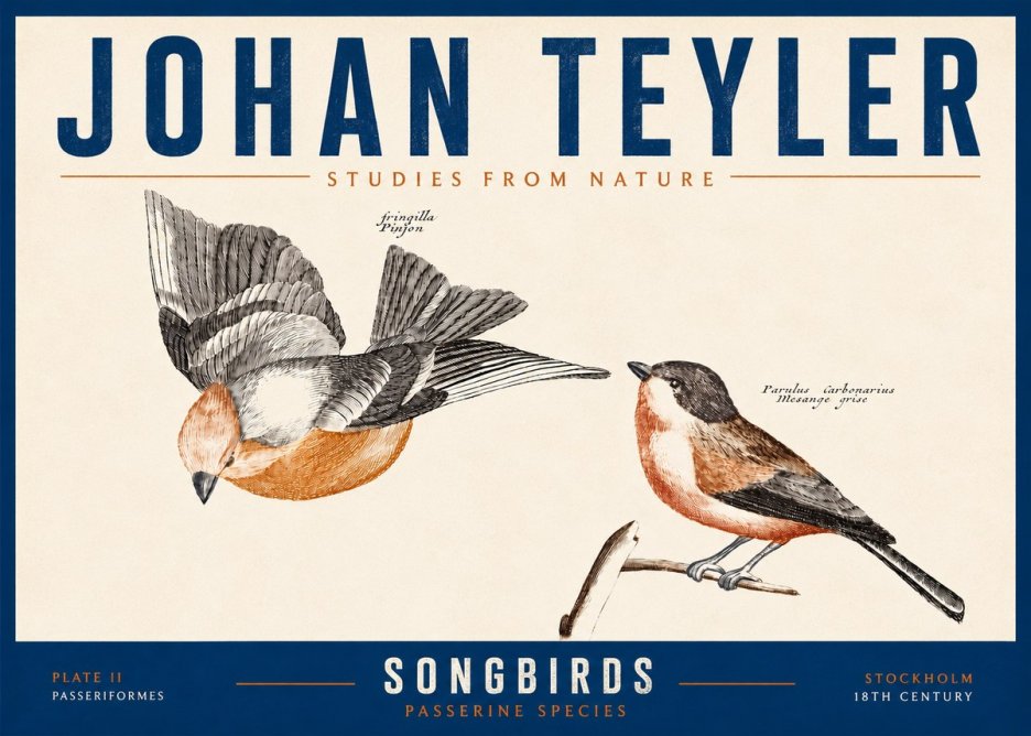 Johan Teyler Songbirds - Plate Ii No6 - Plakát
