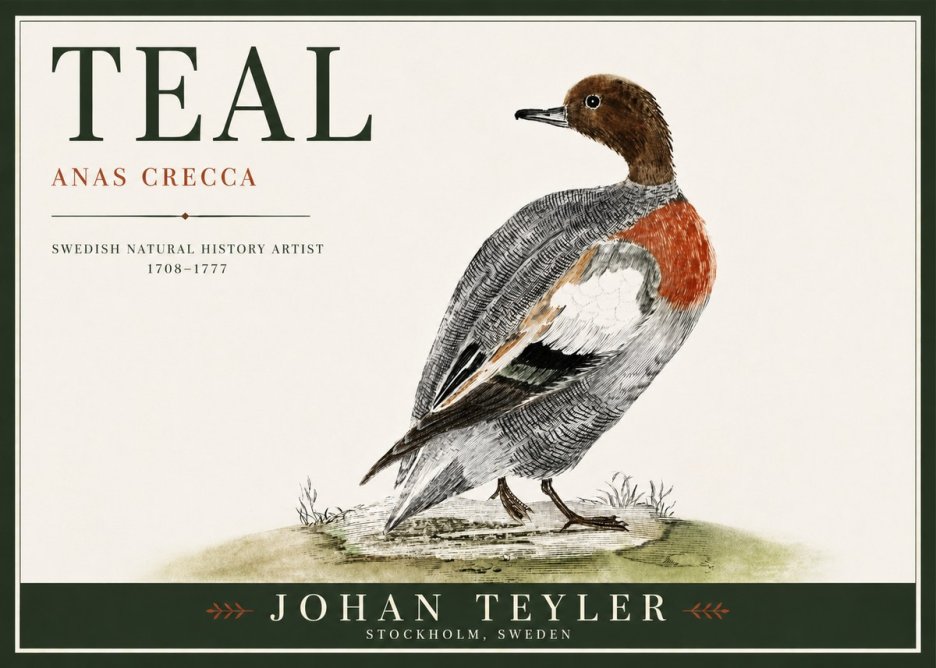 Johan Teyler Teal No4 - Plakát