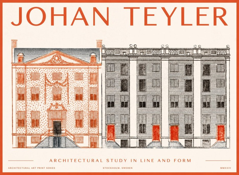 Johan Teyler Architectural Study in Line and Form No1 - Plakát