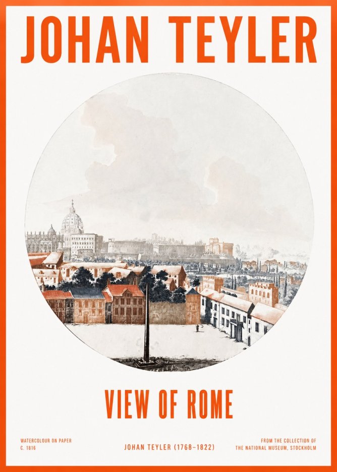 Johan Teyler View of Rome No2 - Plakát