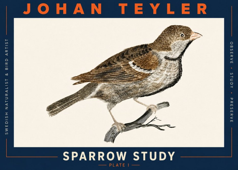 Johan Teyler Sparrow Study No3 - Plakát