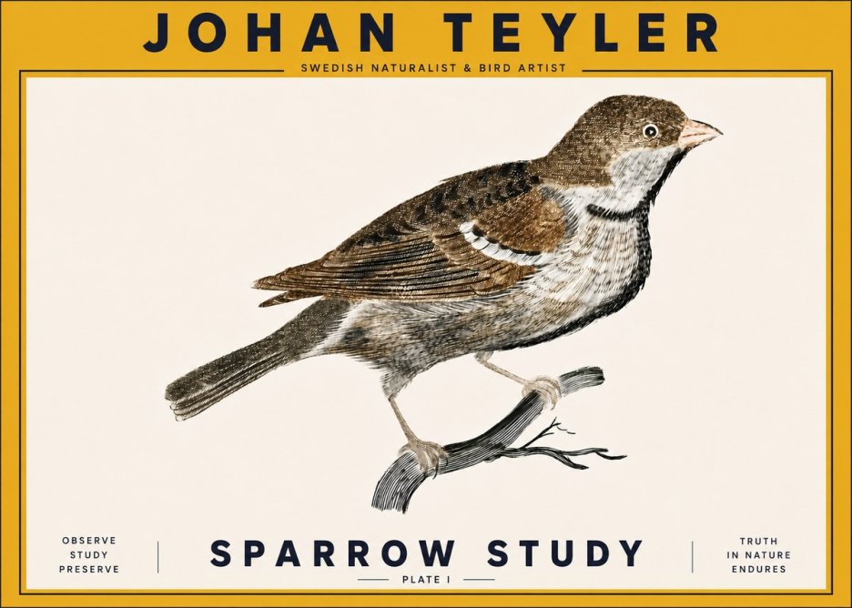 Johan Teyler Sparrow Study No6 - Plakát