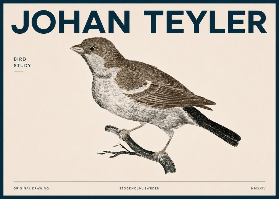 Johan Teyler Bird Study II No4 - Plakát