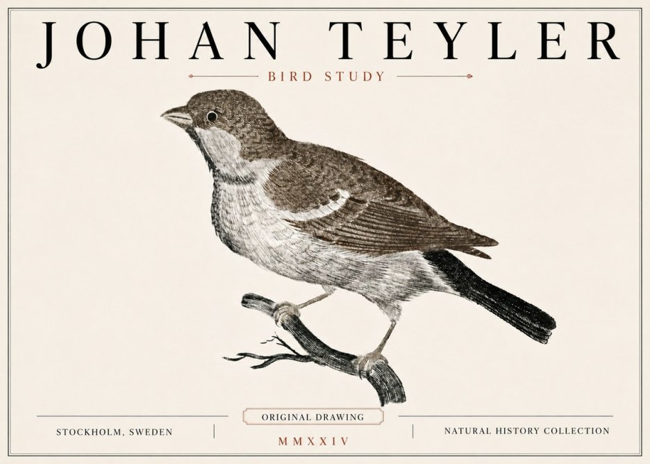 Johan Teyler Bird Study II No6 - Plakát