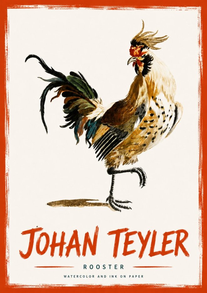 Johan Teyler Rooster No4 - Plakát