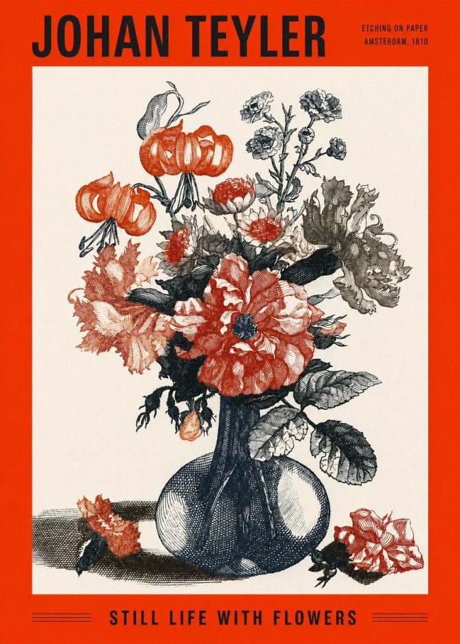 Johan Teyler Still Life with Flowers No2 - Plakát
