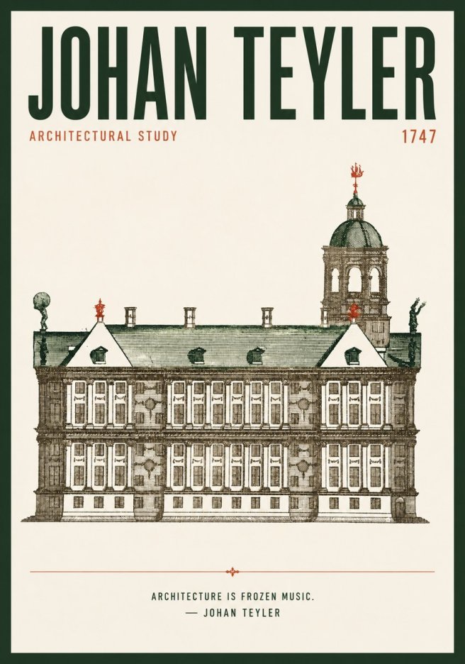 Johan Teyler Architectural Study V No4 - Plakát