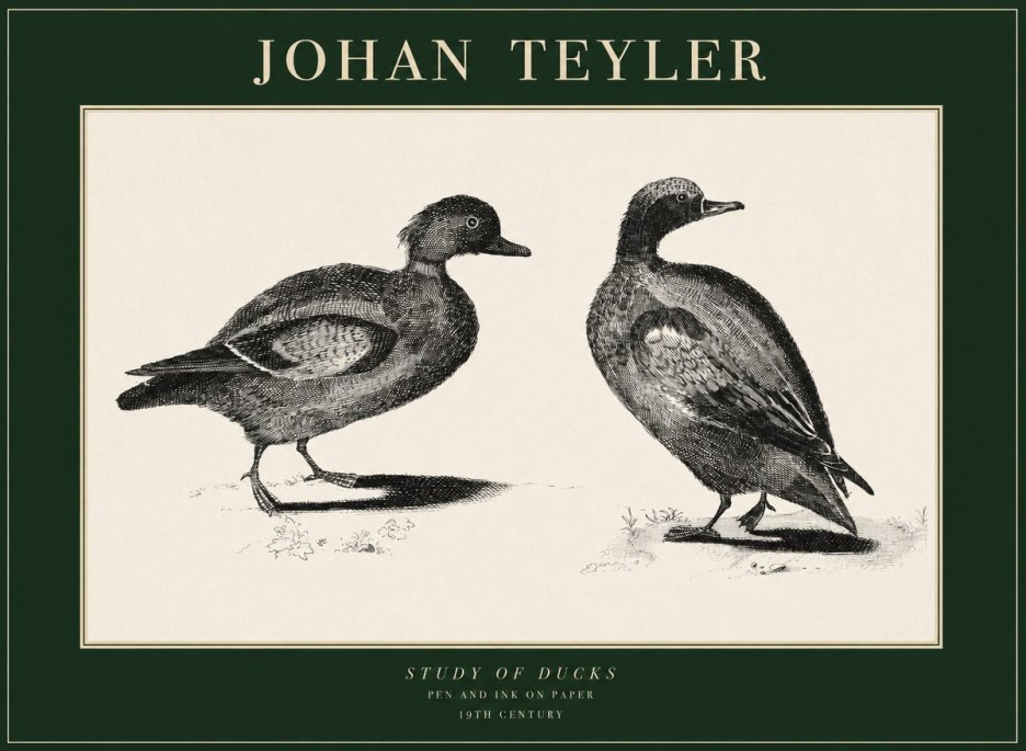 Johan Teyler Study of Ducks No1 - Plakát