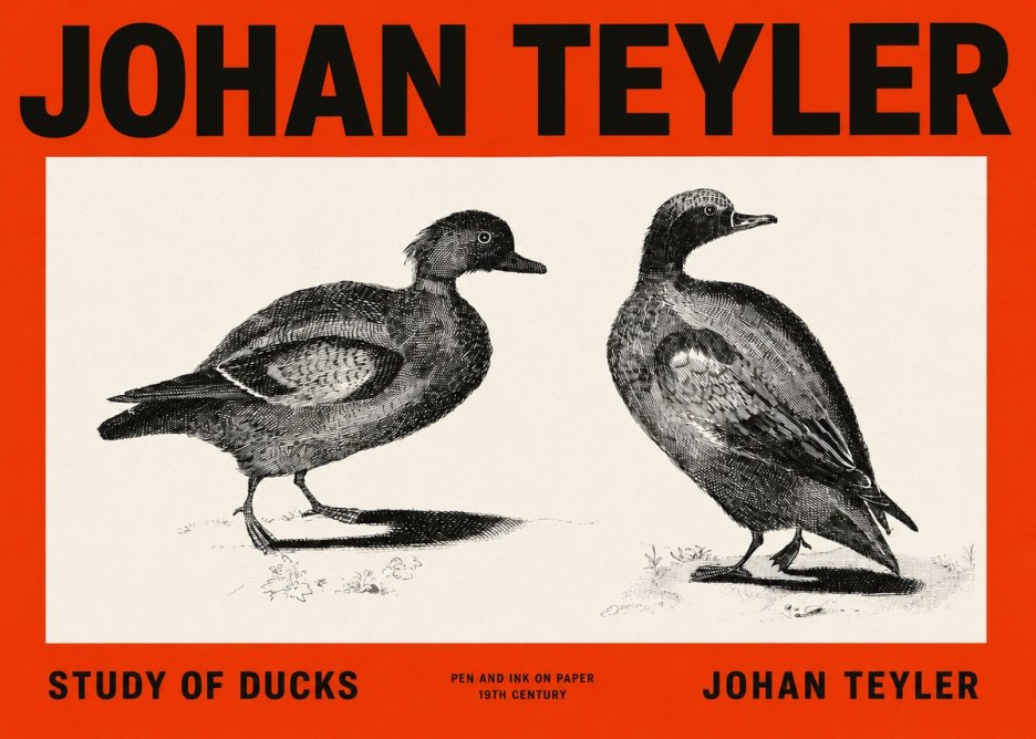 Johan Teyler Study of Ducks No2 - Plakát