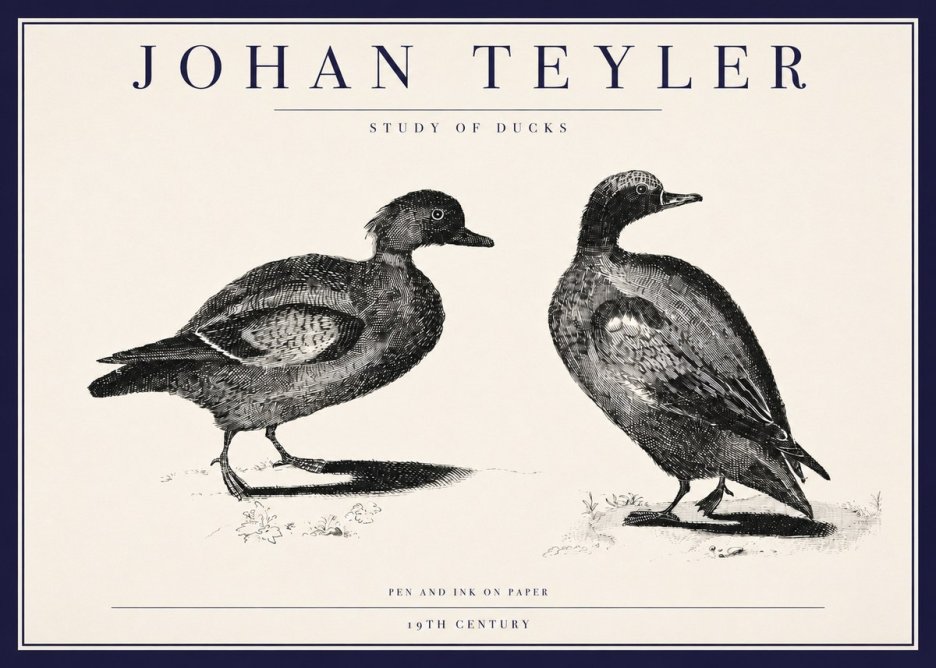 Johan Teyler Study of Ducks No3 - Plakát