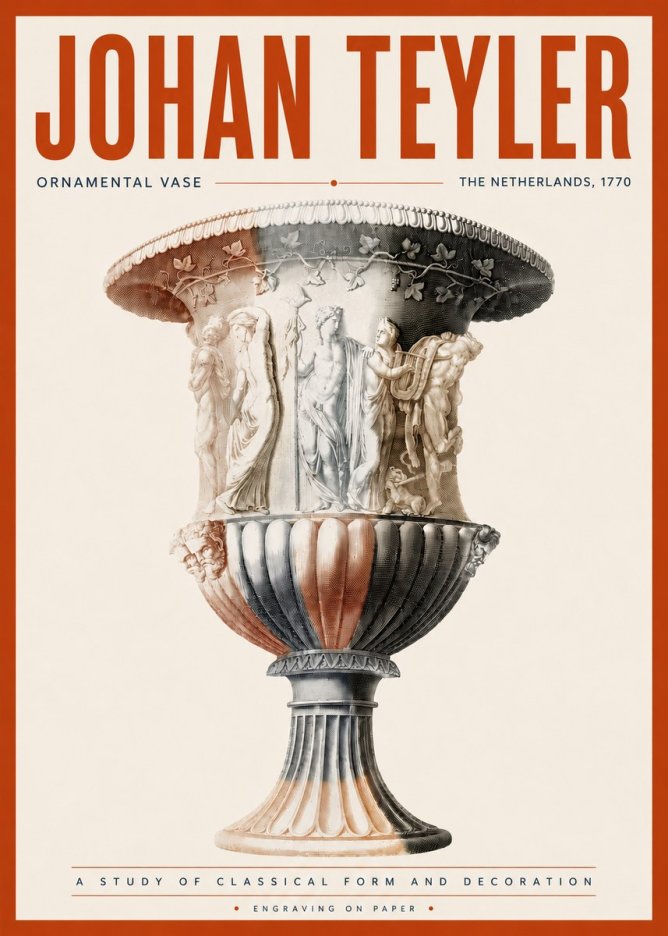 Johan Teyler Ornamental Vase I No5 - Plakát