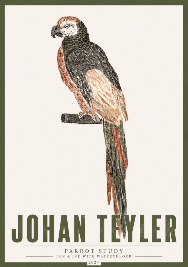 Johan Teyler Parrot Study II No4 - Plakát