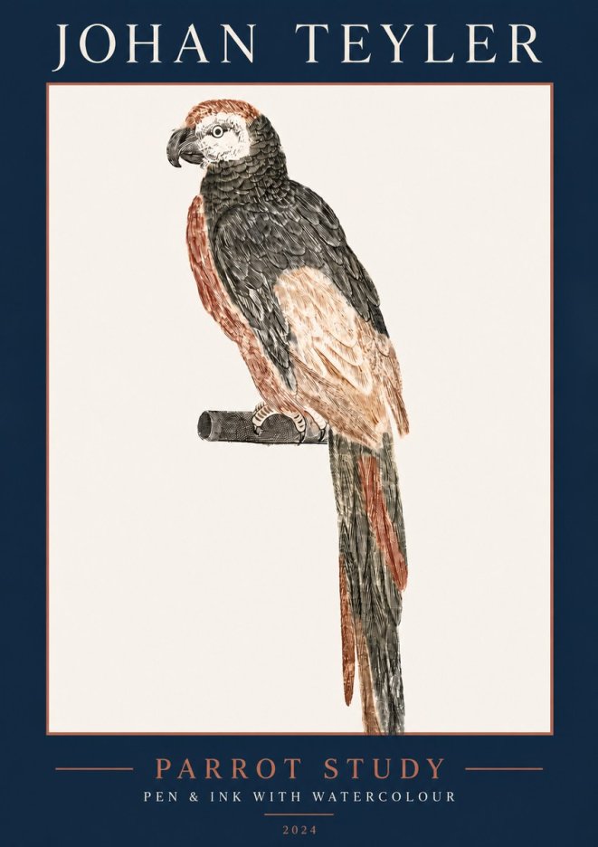 Johan Teyler Parrot Study II No5 - Plakát