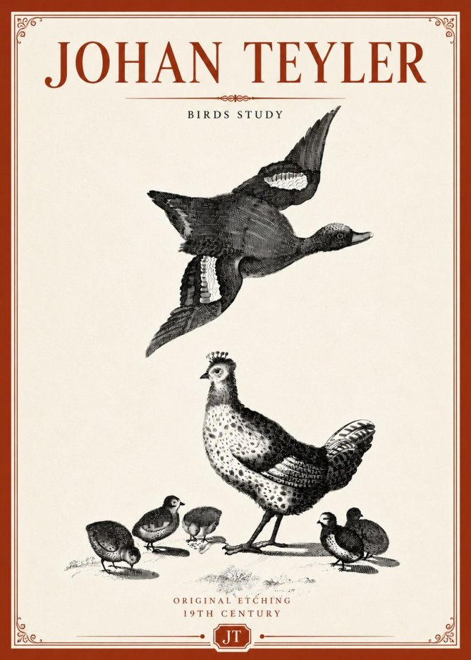 Johan Teyler Birds Study No5 - Plakát