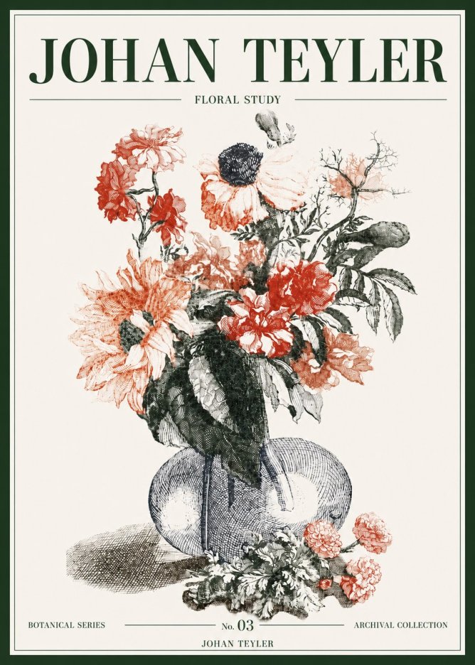 Johan Teyler Floral Study No3 - Plakát