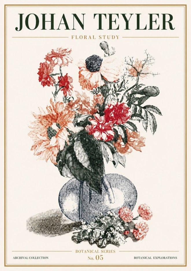 Johan Teyler Floral Study No5 - Plakát