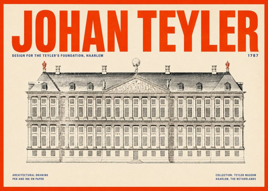 Johan Teyler Haarlem Town Hall - Elevation - 1778 No6 - Plakát